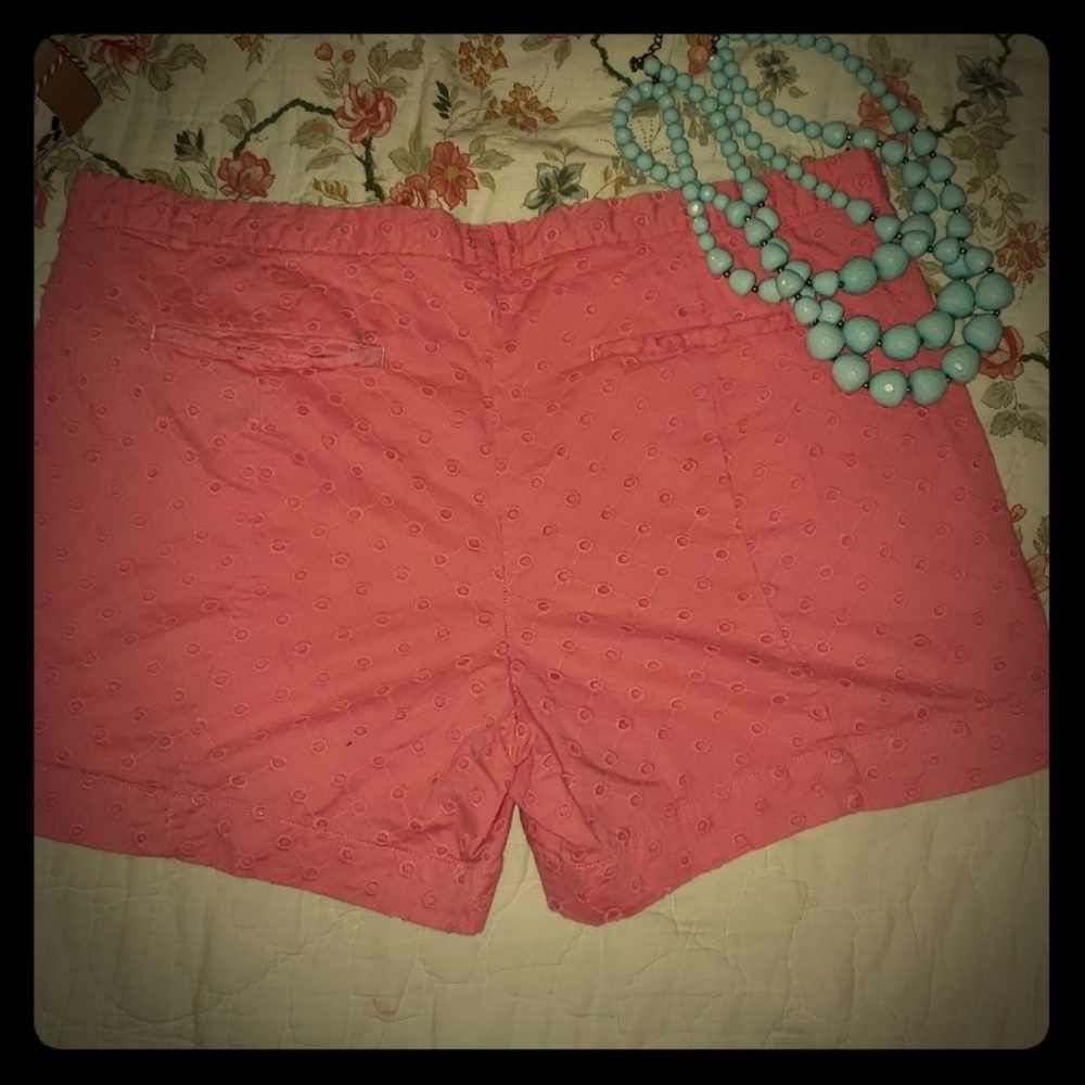 Coral eyelet shorts